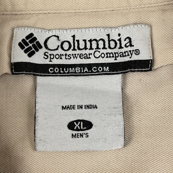 Columbia Button Up Plaid Shirt Men’s XL Cotton Reds Orange Long Sleeve Outdoors - Picture 6 of 10